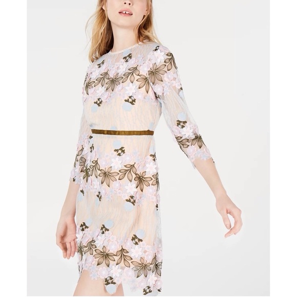 Anthropologie Foxiedox Floral Appliqué Fit and Flare Mini Dress - Picture 4 of 16